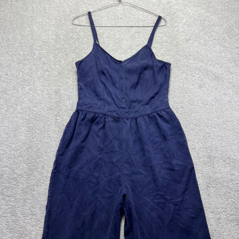 Fat Face Talli Jumpsuit Womens 6 Navy Blue Lyocell Cropped Wide‎ Leg Sleeveless